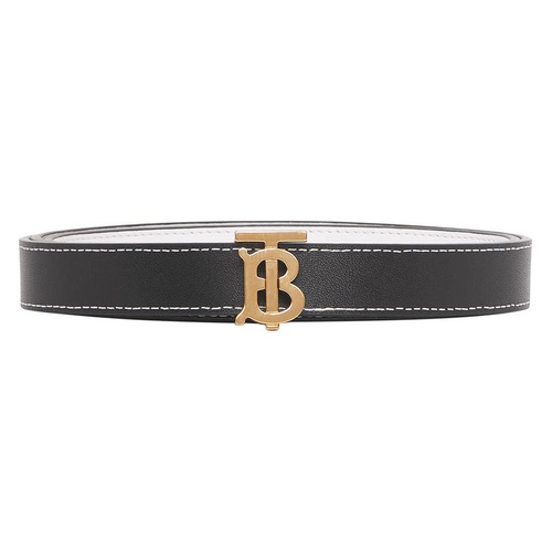 버버리 Burberry TB Monogram Reversible Leather Belt_WHITE/ BLACK