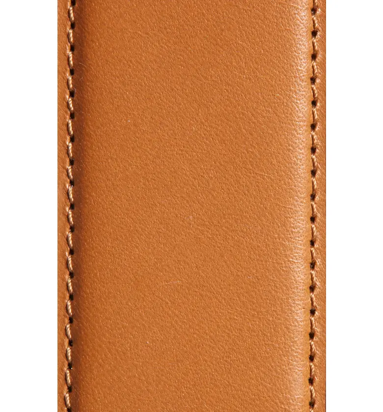 버버리 Burberry Double Monogram Motif Leather Belt_WARM TAN