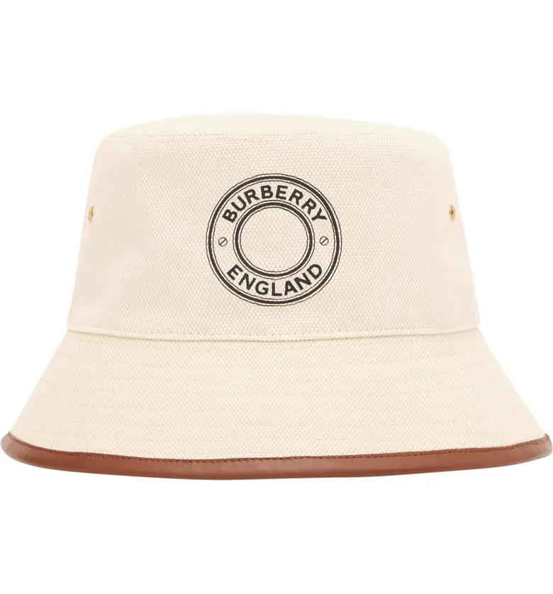 버버리 Burberry Buberry Logo Canvas Bucket Hat_BEIGE/ TAN