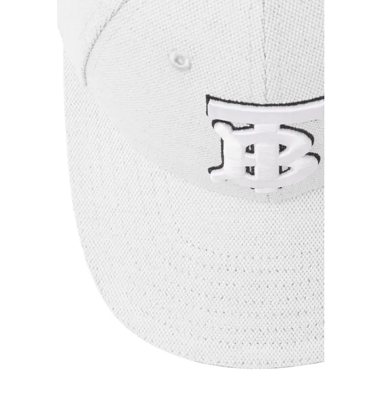 버버리 Burberry Embroidered TB Monogram Baseball Cap_White