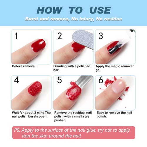  Busgirl (3 PACK) Magic Nail Polish Remover, Professional Remove Gel Nail Polish Within 3-5 Minutes - Quick & Easy - No Need For Foil, Soaking Or Wrapping