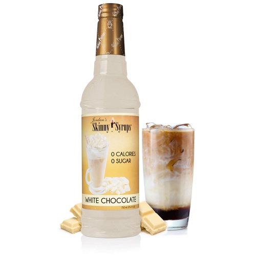  Jordans Skinny Syrups Sugar Free White Chocolate 750 ml Bottles (Pack of 2) with 2 By The Cup Syrup Pumps