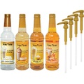 Jordans Skinny Syrups Sugar Free 4 Flavor Variety 1 of each 750 ml Bottle with By The Cup Coffee Syrup Pumps