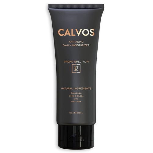  Calvos Anti-Aging Sunscreen and Moisturizer for Bald Men Head and Face. SPF 30 All Natural - Fragrance Free - Reef Safe - Non Greasy Matte Sunblock and Face Cream Protects Nourishe