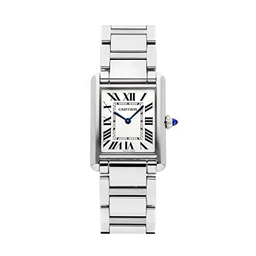  Cartier Tank Quartz Silver Dial Watch WSTA0052 (Pre-Owned)