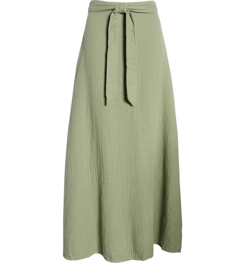 Caslon Tie Waist Maxi Skirt_GREEN DUNE