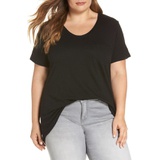 Caslon Rounded V-Neck Tee_BLACK