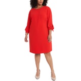 CeCe Tie Sleeve Shift Dress_RED