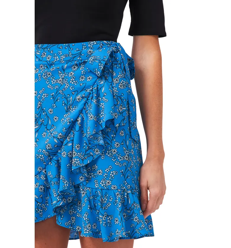  CeCe Floral Ruffle Wrap Skirt_SANTORINI SKY