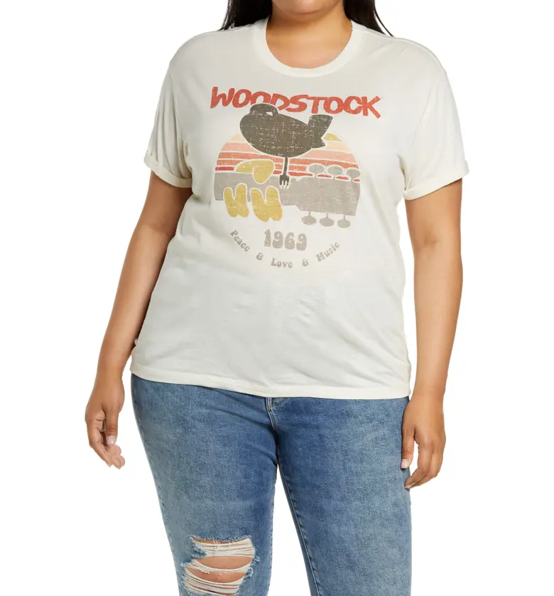 Chaser Woodstock Rolled Sleeve Jersey Graphic Tee_AU LAIT