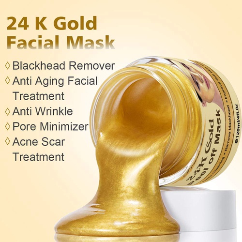  CIDBEST 24k Gold Face Mask, Blackhead Remover Mask, Peel Off Blackhead Mask, Deep Cleansing Facial Mask Pore Shrinking, Anti Acne & Oil Control Soothing & Moisture Skin