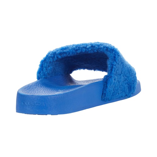 코치 COACH Curly Shearling Pool Slide