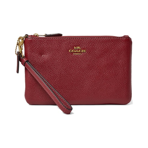 코치 COACH Box Program Polished Pebble Small Wristlet