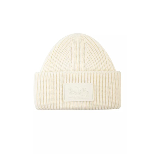 코치 Womens Classic Ribbed Tonal Patch Cuff Beanie