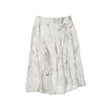 COLOVOS Seamed Denim Print Side Buckle Skirt