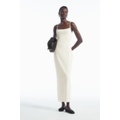 SQUARE-NECK KNITTED SLIP DRESS