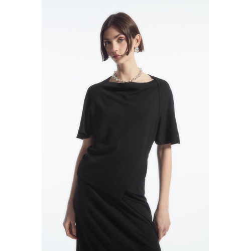 COS ASYMMETRIC COWL-NECK T-SHIRT