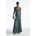 PLEATED KNITTED MAXI DRESS