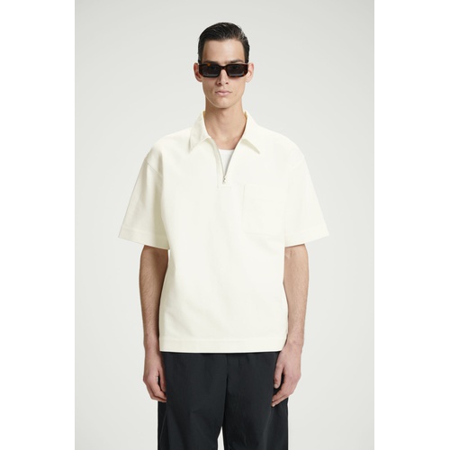 COS COTTON-TWILL HALF-ZIP POLO SHIRT