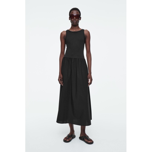 COS CONTRAST-PANEL MAXI DRESS