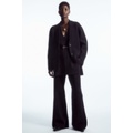 FLARED KNITTED WOOL TROUSERS