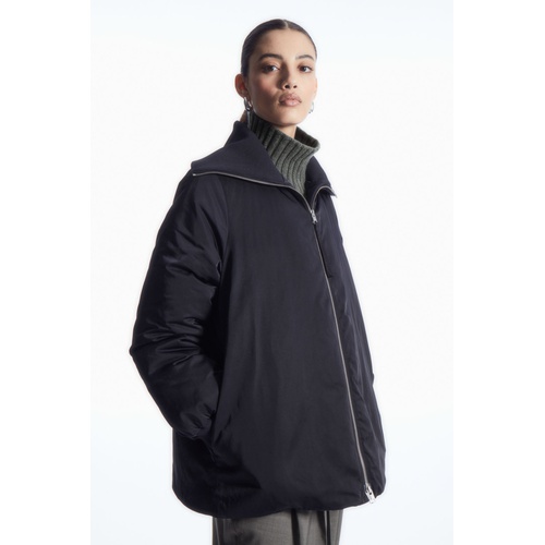 COS RIBBED-COLLAR PUFFER JACKET
