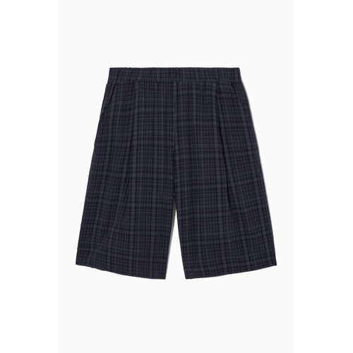 COS PLEATED CHECKED SEERSUCKER BOARD SHORTS