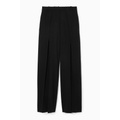 WIDE-LEG PLEATED WOOL PANTS