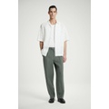 PLEATED STRAIGHT-LEG LINEN PANTS