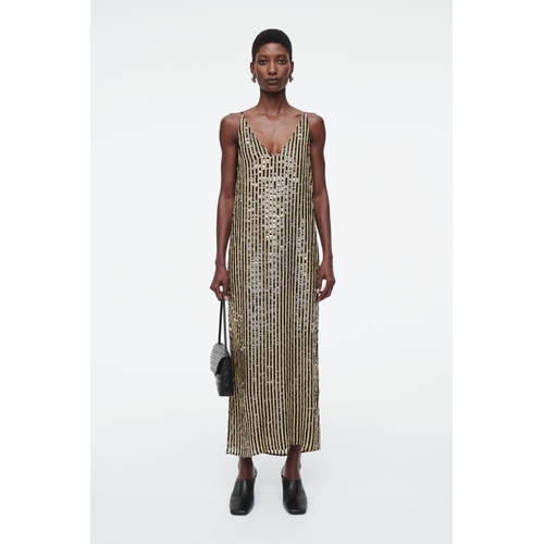 COS STRIPED SEQUINED SLIP DRESS