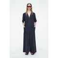 PANELED V-NECK JUMPSUIT