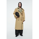 LAYERED DOUBLE-BREASTED TRENCH COAT