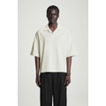 OVERSIZED BOUCLEE-KNIT POLO SHIRT