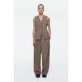 WIDE-LEG TAILORED TWILL PANTS