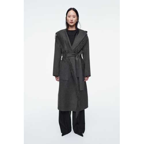 COS FRINGED DOUBLE-FACED WOOL COAT