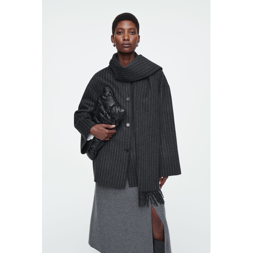 COS OVERSIZED WOOL-BLEND SCARF JACKET