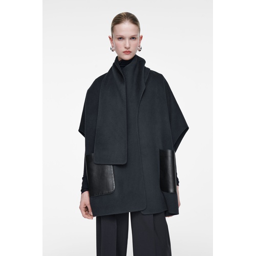 COS DOUBLE-FACED WOOL SCARF CAPE