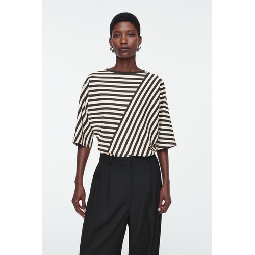 COS REGULAR PANELED STRIPED T-SHIRT