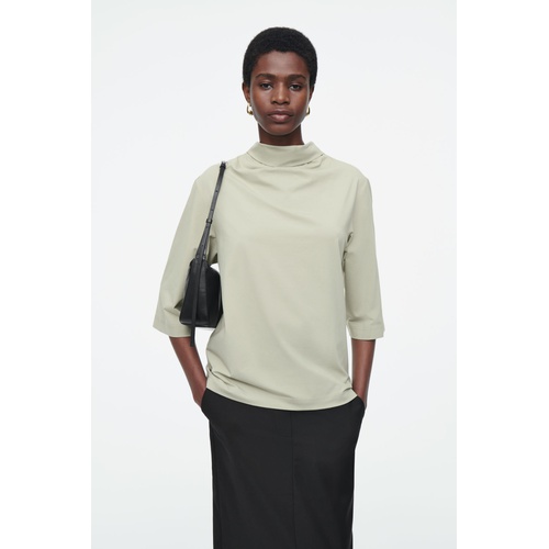 COS TIE-NECK JERSEY TOP