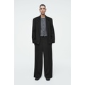 TAILORED WOOL-BLEND TWILL PANTS