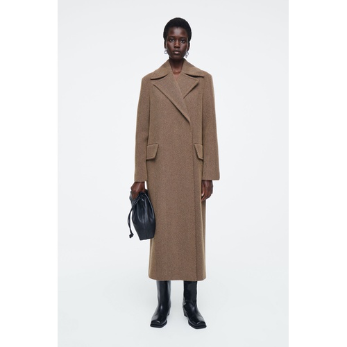 COS TAILORED HERRINGBONE WOOL COAT