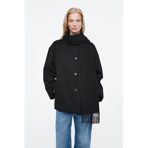 COS OVERSIZED WOOL-BLEND SCARF JACKET