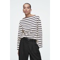 STRIPED BOAT-NECK TOP