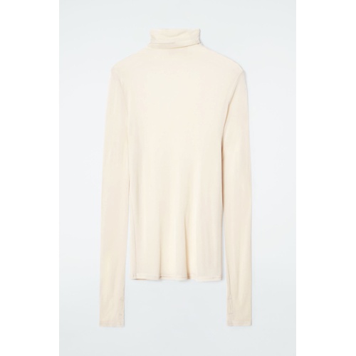 COS SLIM SILK TURTLENECK TOP