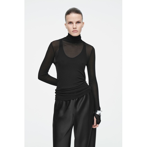 COS SLIM SILK TURTLENECK TOP