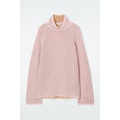 TWO-TONE MOHAIR TURTLENECK SWEATER