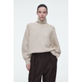 RIBBED CASHMERE-BLEND FUNNEL-NECK SWEATER