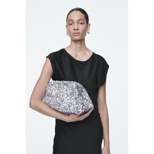 COS OVERSIZED SEQUINED FRAMED CLUTCH