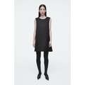 SATIN RACER-NECK MINI DRESS