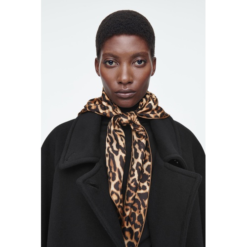 COS LEOPARD-PRINT SILK TRIANGLE SCARF